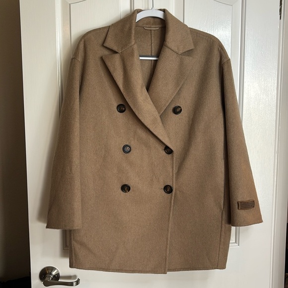 EUC BRUNELLO CUCINELLI women’s cashmere unlined/soft structure coat camel sz 38 - Picture 1 of 10